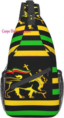Jamaica Flag Crossbody Backpack Sling Shoulder Bag for Men Women Durable Gym Bag For Cycling Traveling Hiking Daypack