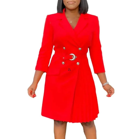 2025 Summer Autumn 3/4 Sleeve Elegant Midi Dress Women's Clothing Casual Party Work Evening Office Lady A-Line Dresses