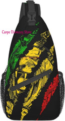 Jamaica Flag Crossbody Backpack Sling Shoulder Bag for Men Women Durable Gym Bag For Cycling Traveling Hiking Daypack