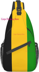 Jamaica Flag Crossbody Backpack Sling Shoulder Bag for Men Women Durable Gym Bag For Cycling Traveling Hiking Daypack