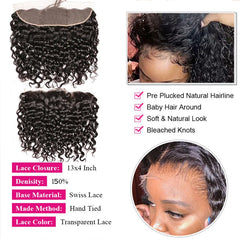 Wet and Wavy Bundles With Frontal Virgin Water Wave Human Hair