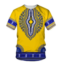 Summer Fashion Dashiki Men Casual Wear in vibrant colors, perfect for summer outings.