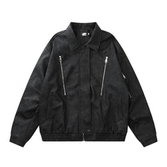 American Retro Motorcycle Clothing Leather Coat
